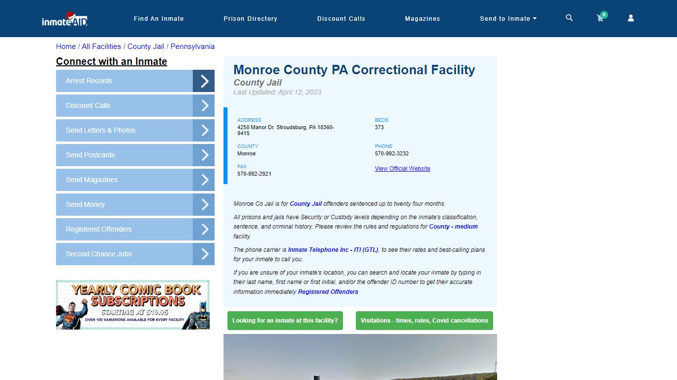 Monroe County PA Correctional Facility - Inmate Locator - Stroudsburg, PA